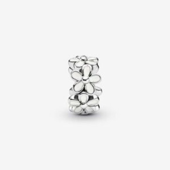 Pandora White Daisy Flower Spacer Charm - Picture 1 of 3